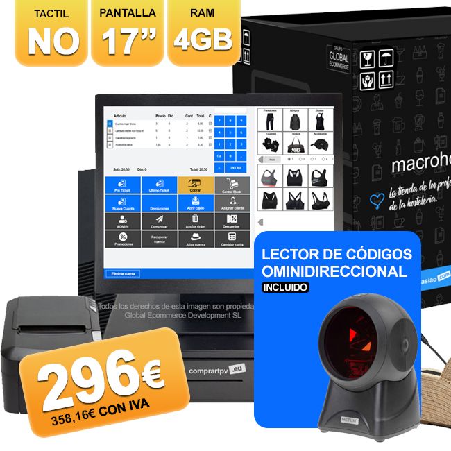 TPV comercio barato lector omnidireccional