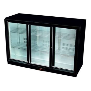 Botellero expositor contramostrador 3 puertas correderas 1350x520x900h Pekín