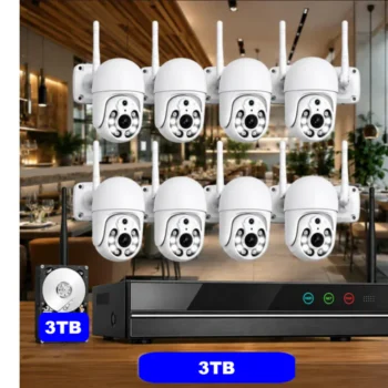 Videovigilancia inteligente para bares y restaurantes — 8 cámaras PTZ motorizadas con IA, todo incluido y listo en 24 horas