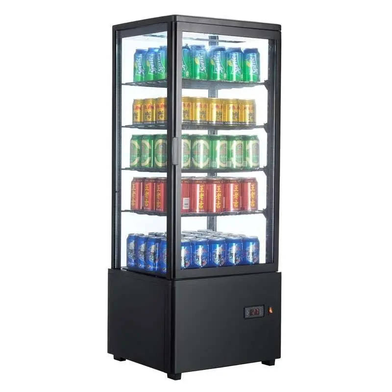 Expositor Refrigerado 4 Caras 98L Blanco o Negro de 447x400x1199h - Imagen 3