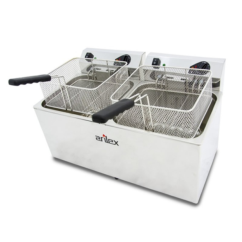 Freidora eléctrica evolution capacidad 12+12L, potencia 7,5+7,5 kw trifásica con contactor