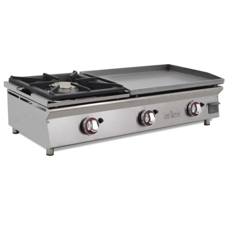 Plancha a gas 60 cm en acero laminado 6 mm y fogón 6 Kw ARILEX 100 PGLFN - Imagen 2