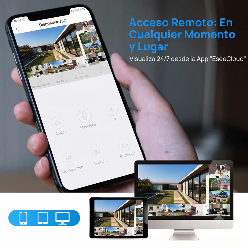 Sistema de videovigilancia WiFi para comercios - 8 cámaras 5MP, cobertura total y sin cuotas - Imagen 8