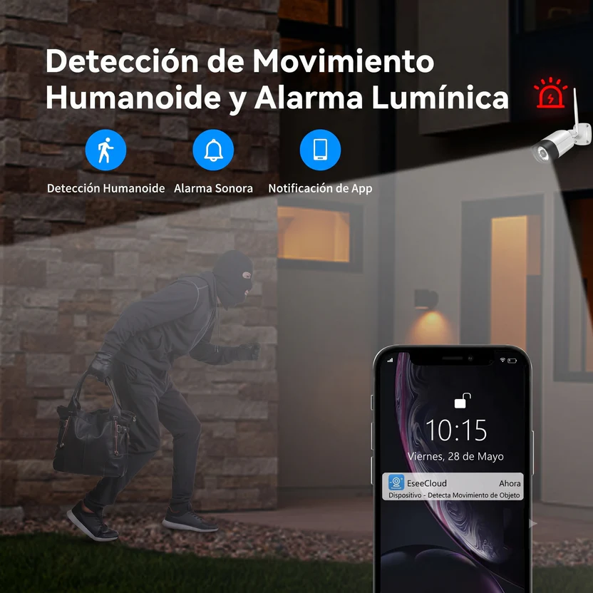Sistema de videovigilancia WiFi para comercios - 8 cámaras 5MP, cobertura total y sin cuotas - Imagen 9
