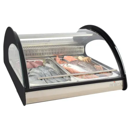 Vitrina Refrigerada Expositora 2 Bandejas GN1/1 Especial Pescados y Mariscos - Imagen 2