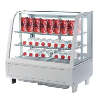 Vitrina Refrigerada Sobremesa 100L Blanco o Negro de 682x450x675h