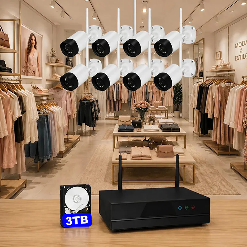 Sistema de videovigilancia WiFi para comercios - 8 cámaras 5MP, cobertura total y sin cuotas - Imagen 2