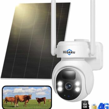 Cámara de seguridad 4G 2K 4MP PTZ 360° sin wifi con tarjeta SD de 64GB y SIM incluidas