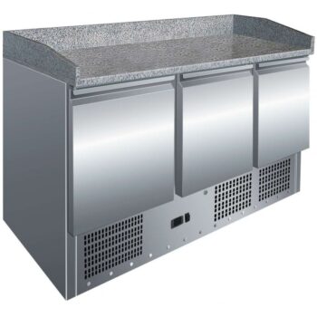 Mesa Refrigerada para Pizza LPK S903PZ | Encimera de Granito y 3 Puertas GN 1/1