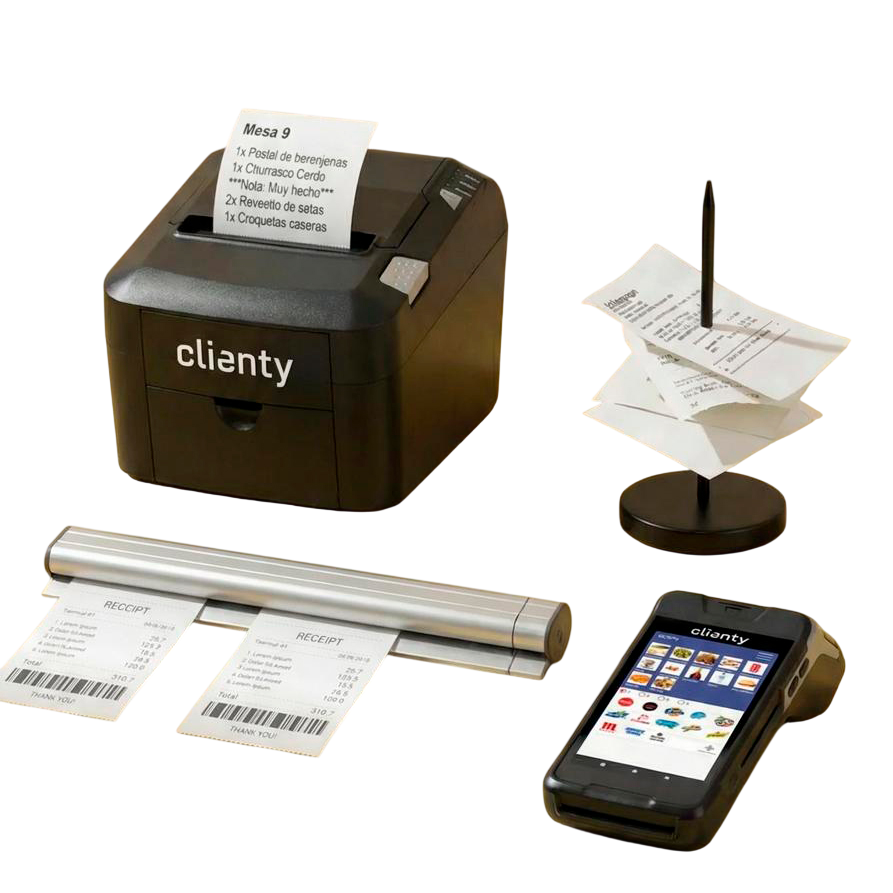 Pack Comandas: Comandero Carbono + Impresora cocina + Set Organización