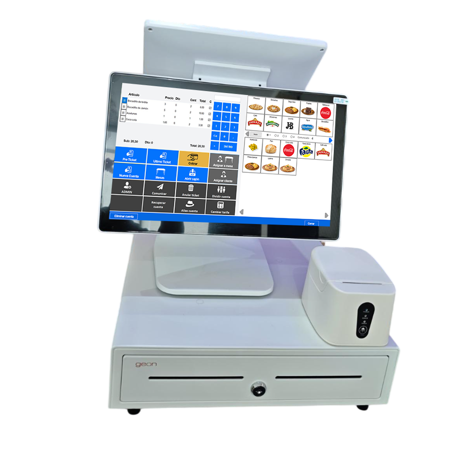 TPV con caja registradora y doble pantalla táctil - Imagen 12