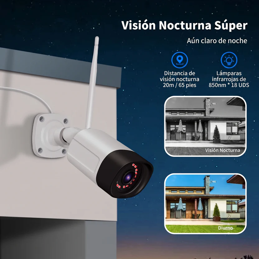 Cámara de seguridad exterior 5MP — Vigila tu casa en color, de día y de noche - Imagen 8