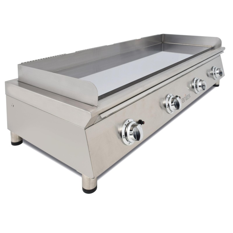 Frytop a gas ARILEX 130 cm, acero de 15 mm con baño de cromo duro, línea 600