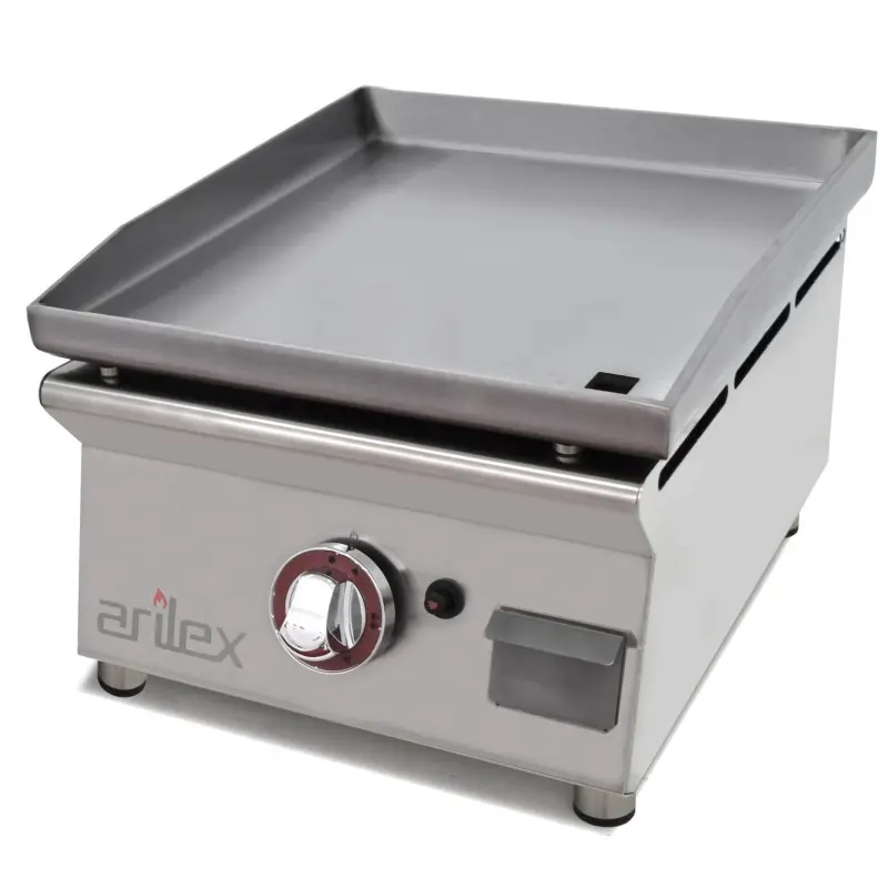 Plancha a gas profesional ARILEX 40 cm, acero laminado de 6 mm
