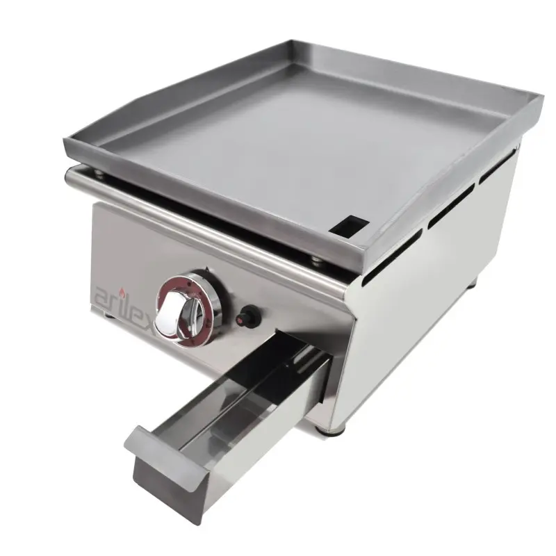 Plancha a gas profesional ARILEX 40 cm, acero laminado de 6 mm