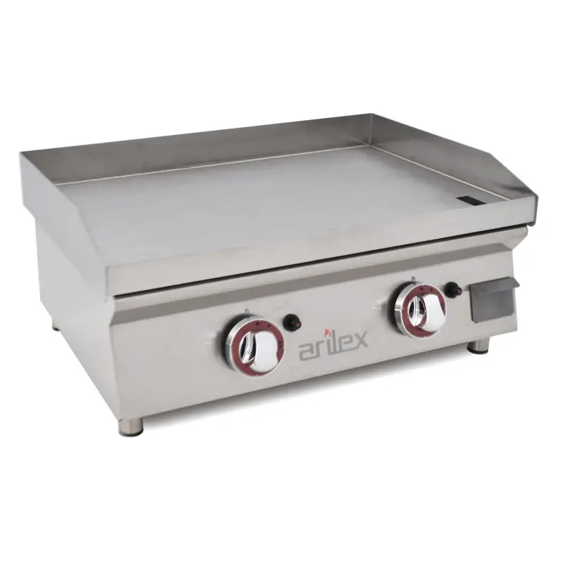 Plancha a gas ARILEX 60 cm, acero rectificado de 15 mm