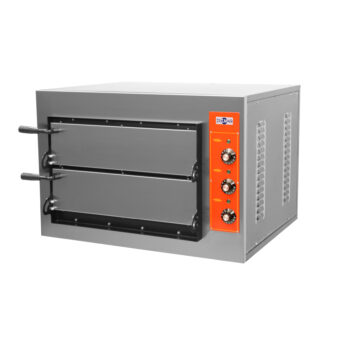 Horno de pizza eléctrico de dos cámaras para 8 pizzas de 25 cm de diámetro