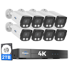 Kit Hiseeu PoE 8 cámaras fijas 8 MP PK-8YHB88-BT