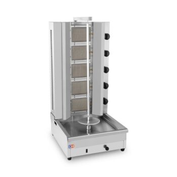 Máquina de kebab a gas de 5 quemadores con espada de 71 cm