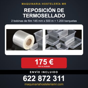 Pack de reposición de termosellado: 2 bobinas de film y 1.200 barquetas
