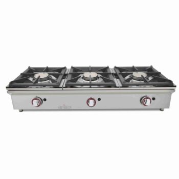 Cocina a gas de sobremesa de 3 fuegos de 5,8 kW y 120 cm de ancho