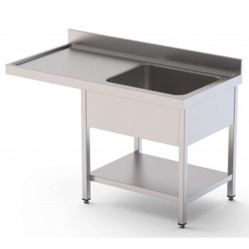 Fregadero industrial de 2 cubas con hueco para lavavajillas