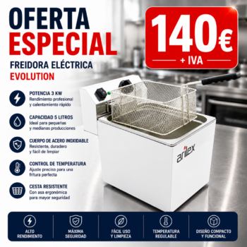 Freidora eléctrica de sobremesa de 5 litros en oferta