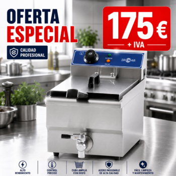 Freidora eléctrica de sobremesa de 6 litros con grifo de vaciado en oferta