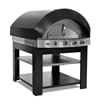 Horno de pizza a gas con base de piedra rectangular de 750 x 800 mm