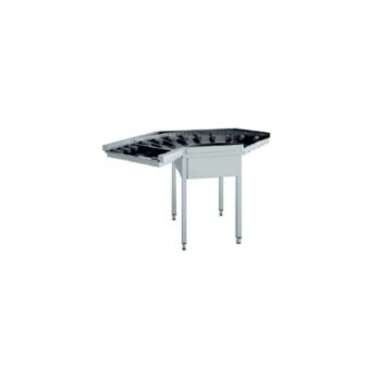 Mesa de salida con rodillos curva a 90 grados para lavavajillas
