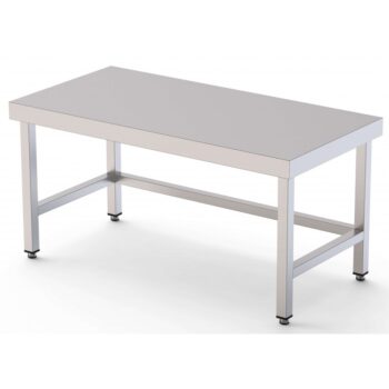 Mesa baja central de trabajo de acero inoxidable