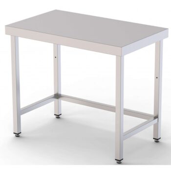 Mesa central de trabajo de acero inoxidable sin estante