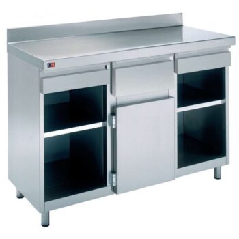 Mesa cafetera de acero inoxidable