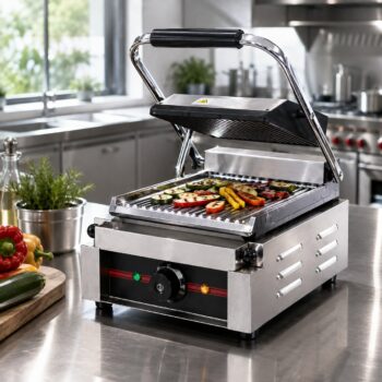 Plancha grill ranurada eléctrica 22 cm