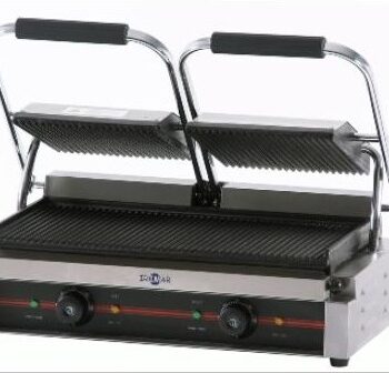 Plancha grill ranurada eléctrica doble 47 cm