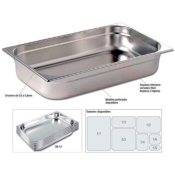 Separador de acero inoxidable para cubeta gastronorm