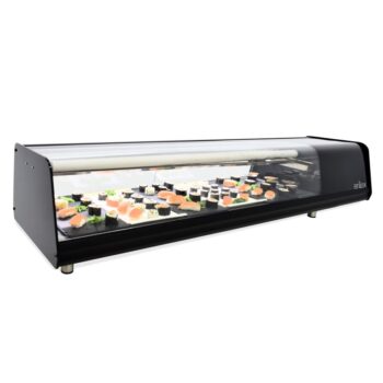 Vitrina refrigerada para sushi de 8 bandejas GN 1/3 con encimera de cristal