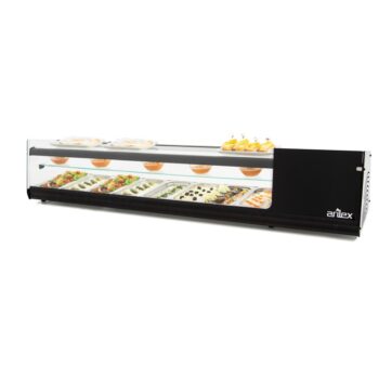 Vitrina refrigerada de tapas de placa lisa de tres pisos de 1.808 mm