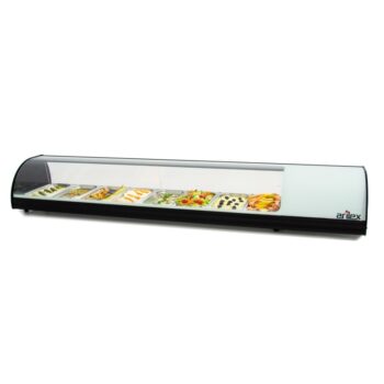 Vitrina refrigerada de tapas de placa lisa de 1.808 mm, blanca