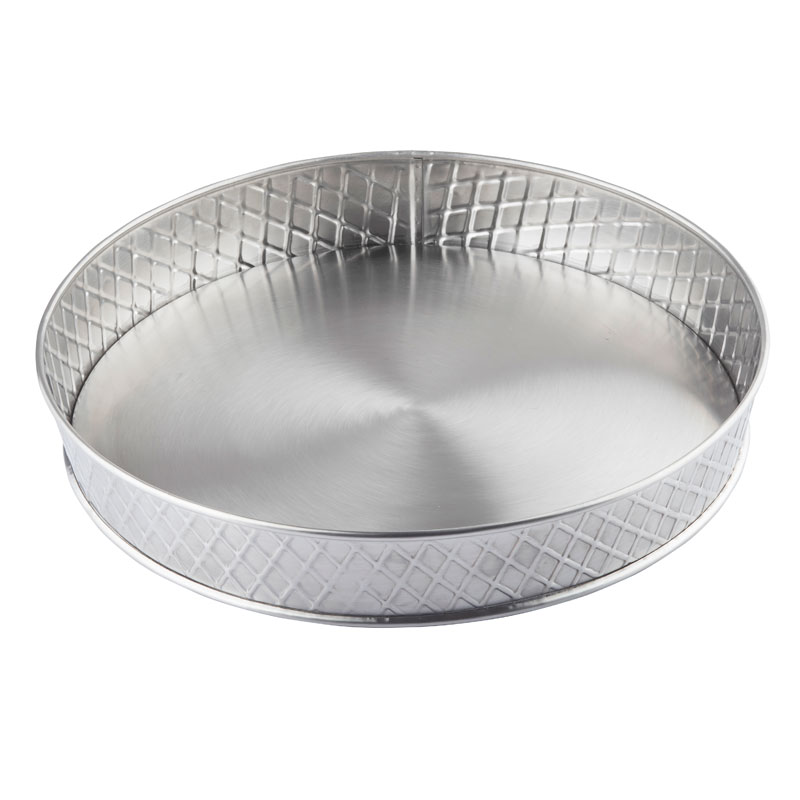 Bandeja redonda TableCraft Lattice de acero inoxidable, Ø 26,6 cm