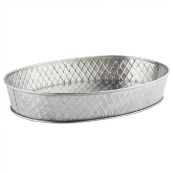 Bandeja ovalada TableCraft Lattice de acero inoxidable, 24,1 x 15,2 cm