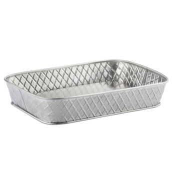 Bandeja rectangular TableCraft Lattice de acero inoxidable, 24,1 x 16,5 cm