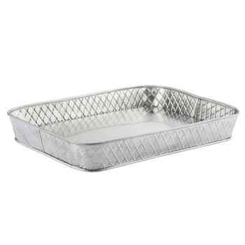 Bandeja rectangular TableCraft Lattice de acero inoxidable, 30,5 x 22,8 cm