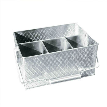 Portacubiertos rectangular TableCraft Lattice de acero inoxidable