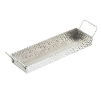 Bandeja de aperitivos TableCraft Lattice de acero inoxidable, 37 x 11 cm