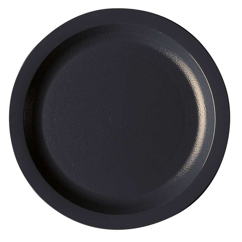 Plato llano Cambro Camwear de policarbonato, Ø 25,4 cm negro