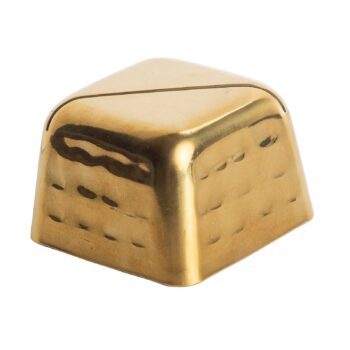 Tarjetero TableCraft PVD dorado martillado, 5 x 5 cm