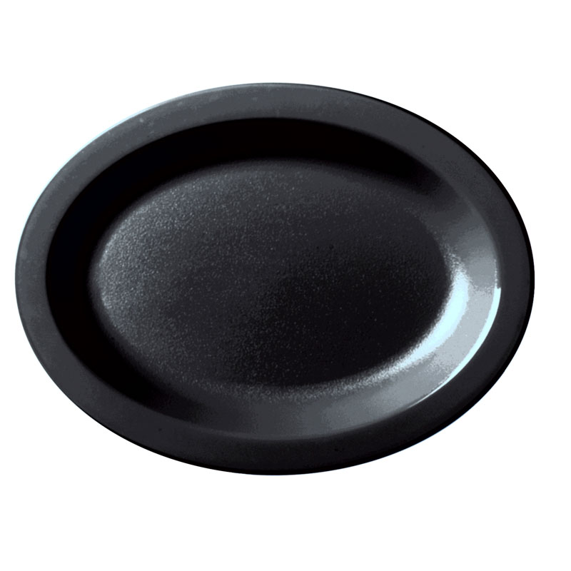 Plato ovalado Cambro Camwear de policarbonato, 30,5 x 22,9 cm negro