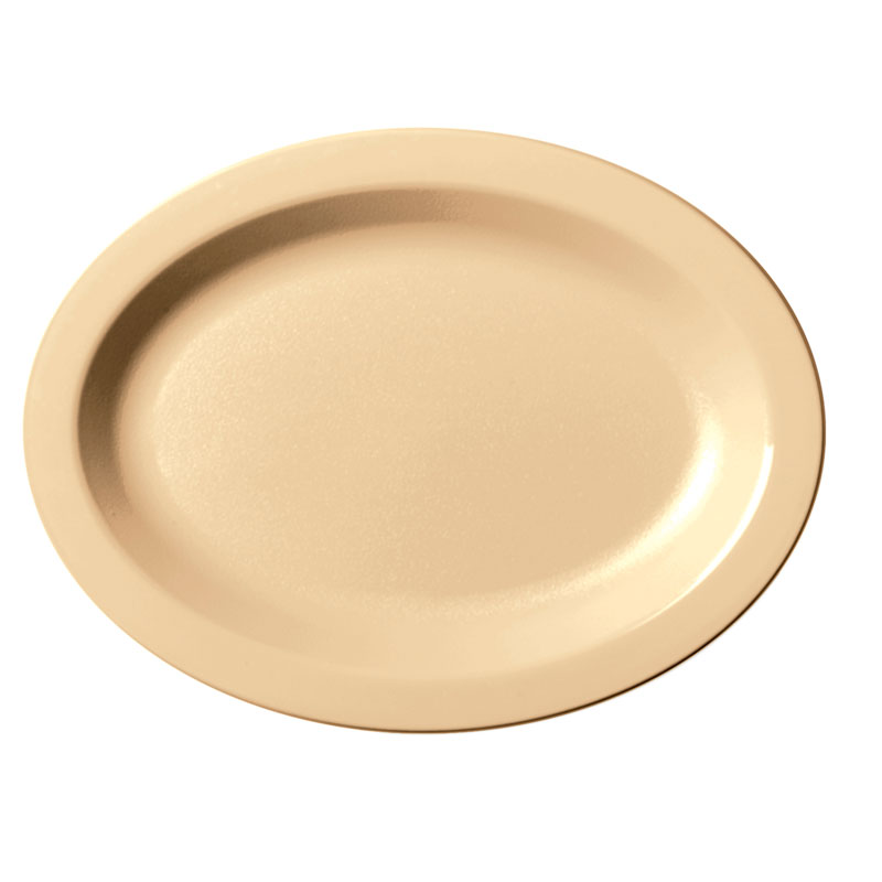 Plato ovalado Cambro Camwear de policarbonato, 30,5 x 22,9 cm beige