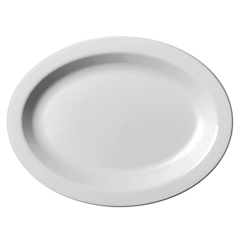 Plato ovalado Cambro Camwear de policarbonato, 30,5 x 22,9 cm blanco